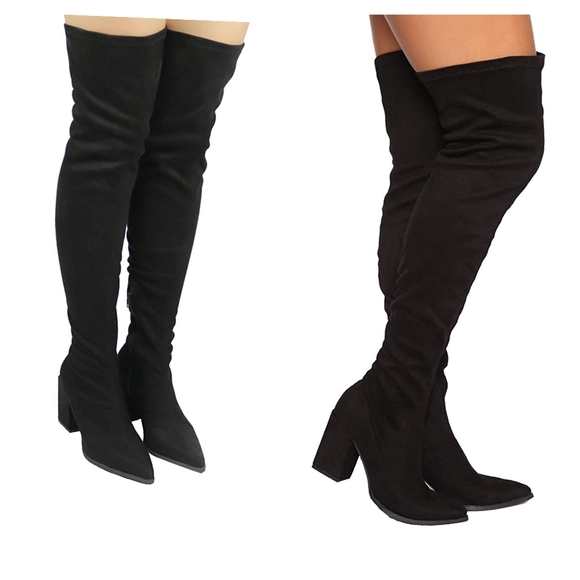 New Womens Over The Knee Platform Boots Multiple Sizes - Picture 3 of 3